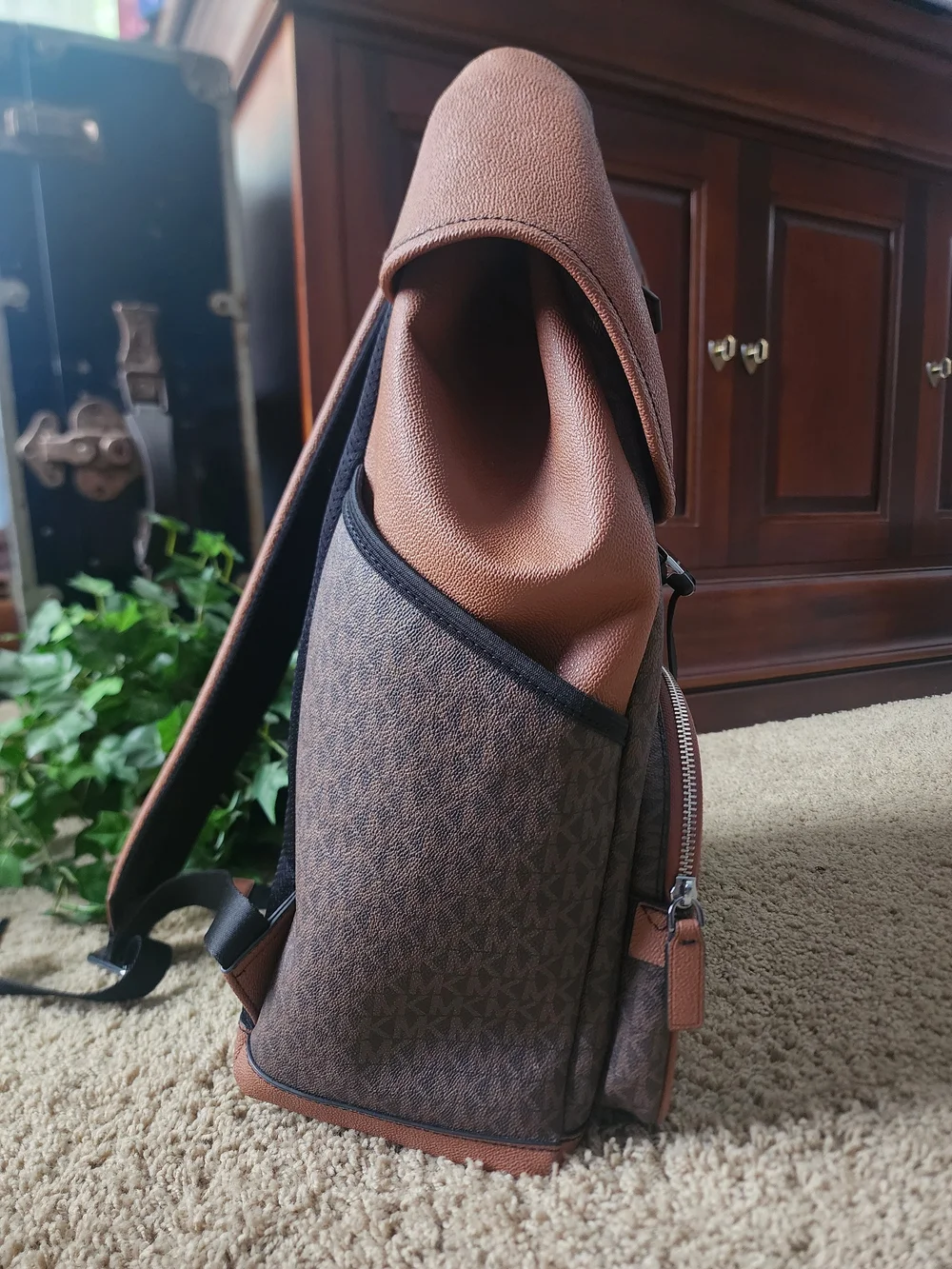 Michael Kors Brown Signature Stripe Men's Backpack